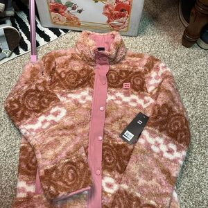 Billabong Pink and Brown Teddy Jacket